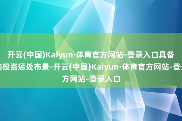 开云(中国)Kaiyun·体育官方网站-登录入口具备丰富的投资惩处布景-开云(中国)Kaiyun·体育官方网站-登录入口
