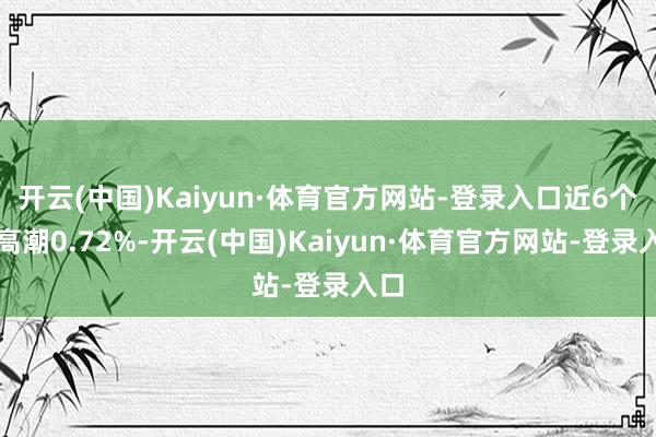 开云(中国)Kaiyun·体育官方网站-登录入口近6个月高潮0.72%-开云(中国)Kaiyun·体育官方网站-登录入口